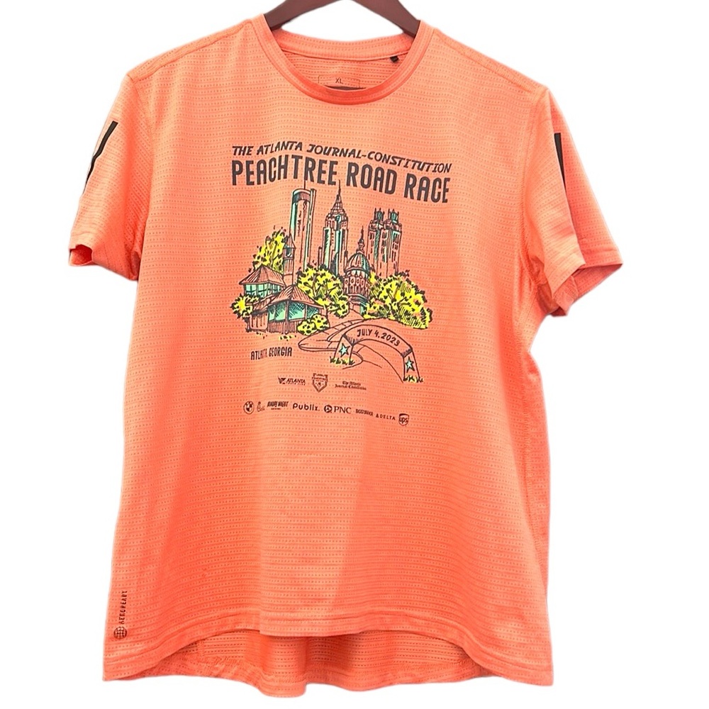 Peachtree Road Race 2023 Atlanta Adidas T-Shirt Sz X-Large Womens Peach XL 10K